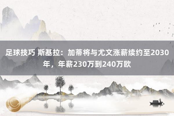 足球技巧 斯基拉：加蒂将与尤文涨薪续约至2030年，年薪230万到240万欧