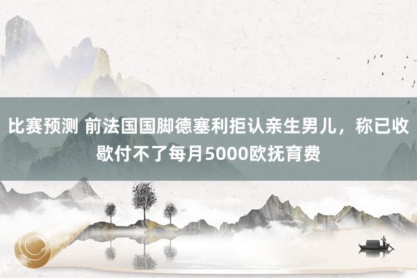 比赛预测 前法国国脚德塞利拒认亲生男儿，称已收歇付不了每月5