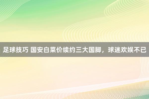 足球技巧 国安白菜价续约三大国脚，球迷欢娱不已