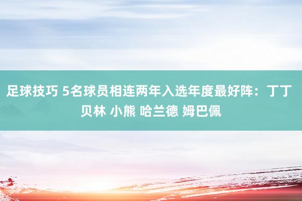 足球技巧 5名球员相连两年入选年度最好阵：丁丁 贝林 小熊 